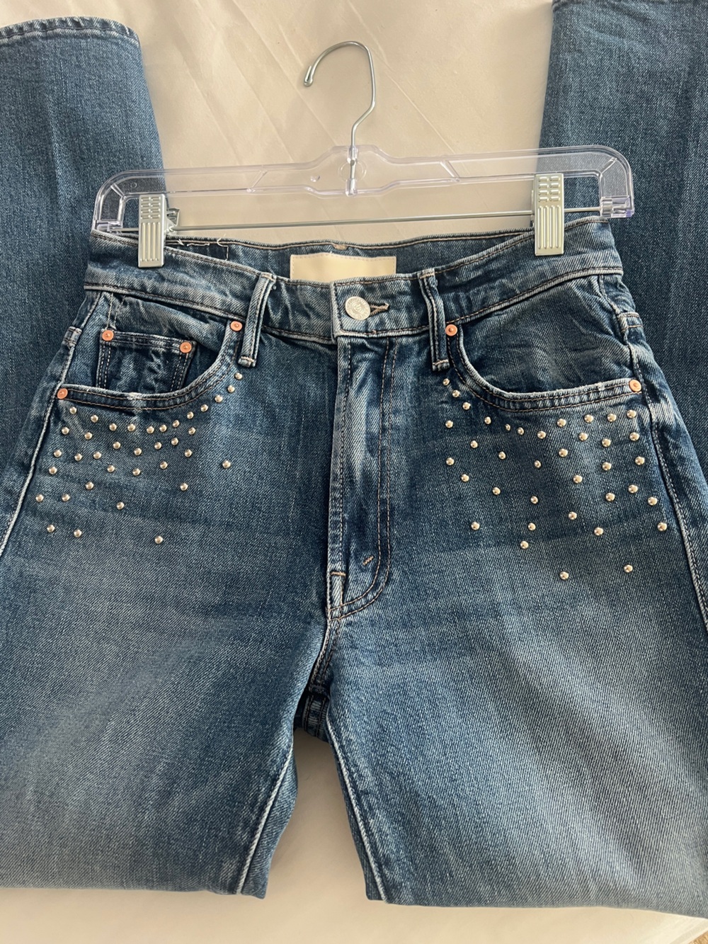 Mother The Insider Flood Metal Magic Studded Jeans Size 26
